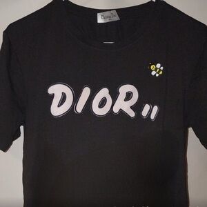 Dior X Kaws logo 🐝 Black Short Sleeve T
